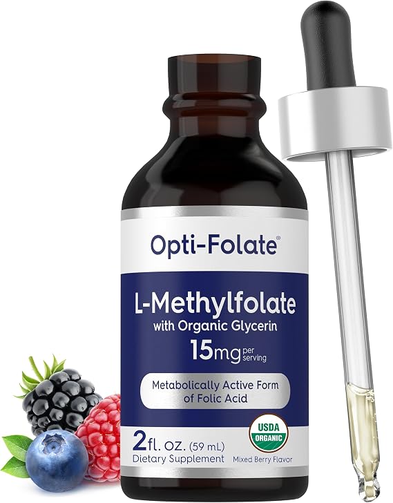 Carlyle L Methylfolate Drops 15mg | 2 Fl Oz | with Organic Glycerin