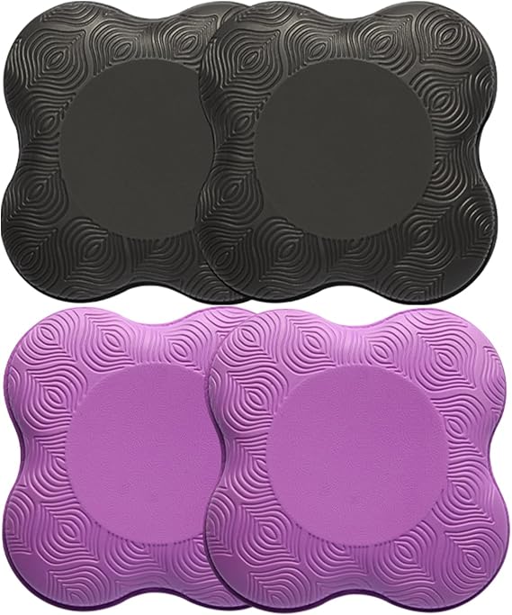 2 Pack Yoga Knee Pads Mat Set - Extra Thick Foam Kneeling Pad Cushion for Knees, Elbows, Wrists, Head - Yoga Essentials for Women Men, Non-Slip Pilates, Meditation, Floor Workouts