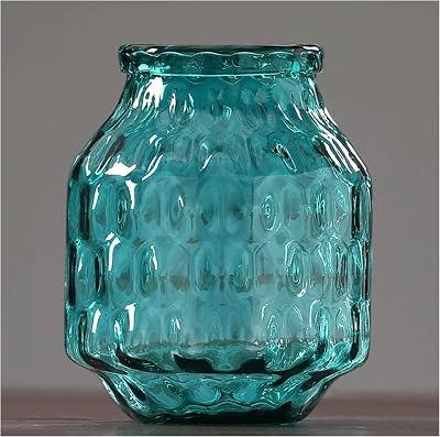 Small Blue Glass Flower Blue for Home Living Room Decor Modern for Mantel Coffee Table Crystal for Flowers Modern for Decoration Centrepieces Wedding