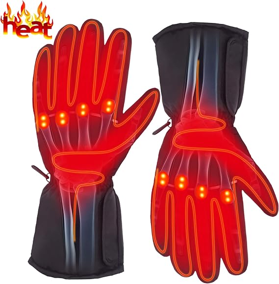 Autocastle Battery Heated Gloves - Electric Hand Warmers for Men and Women, Indoor and Outdoor Use - Thermal Liners for Climbing, Hiking, Cycling in Winter