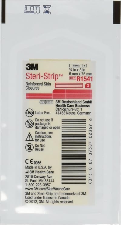 3M Steri Strip Skin Closures 1/4'' X 3'' - 10 Packages of 3