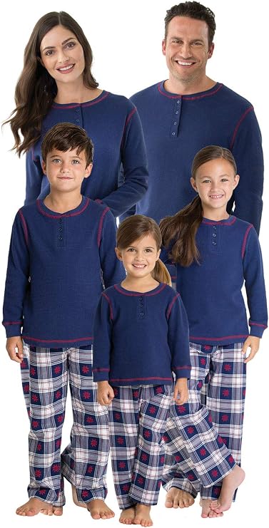 PajamaGram Christmas Pajamas For Family - Matching Family Pajamas, Navy, Men MD