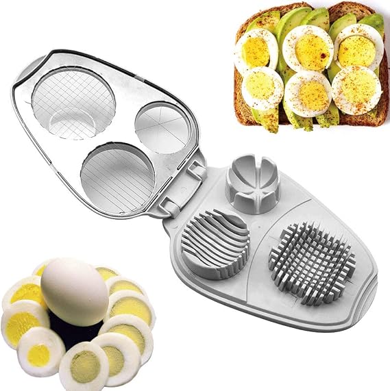 SLHZA 3 In 1 Egg Slicer,Egg Slicer For Hard Boiled Eggs,With Stainless Steel Cutting Wires Multifunction Wedges Slicing Kitchen Accessories Durable Slices