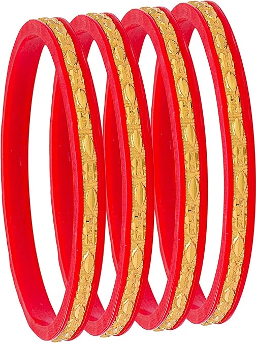 Bodha Traditional Indian Fashion Gold Plated Traditional Designer Bangles for Women (Pack of 4) SJ_3428_2.4