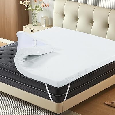 BedsPick Memory Foam Mattress Topper King Size, 2 Inch Gel-Infused, King Bed Topper with Machine Washable Cover, CertiPUR-US Certified