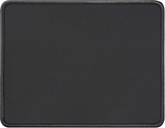 Gaming Mouse Pad with Stitched Edges, Large Black Surface, Non-Slip Base