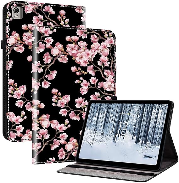 for Nokia T21 Tablet Case 10.4 inch Multi-angle adjustment Kickstand Cover with Card slots [Colored Drawing]- 01
