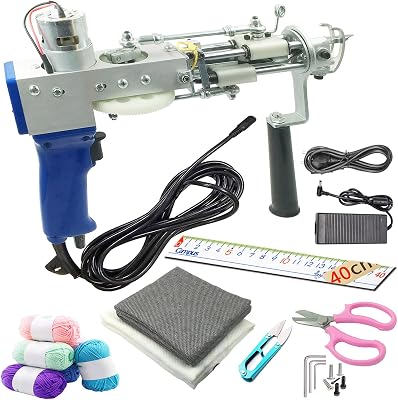 BLBO Tufting Gun,Cut Pile and Loop Pile 2in1 Dual-Use rug gun rug making kit,Embroidery Machine punch needle kit ​DIY Efficient Hand-Held Knitting Machine 5-45 StitchesSecTufting Gun kit Adjustable