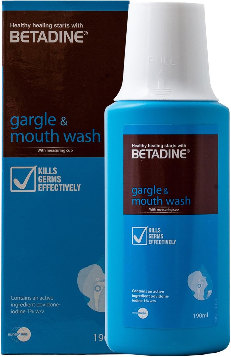 M# Betadine Gargle Mouth Wash 190ml refreshingly Flavoured Therapeutic