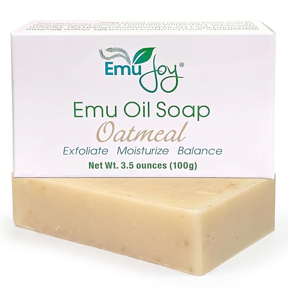 Emu Joy Emu Oil Soap With Oatmeal - Exfoliating Bar Soap - 3.5oz (1 Pack)