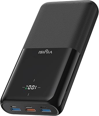 VIYISI Power Bank 30000mAh 22.5W Fast Charging USB C Portable Charger with 4 Outputs & 3 Inputs for Samsung iPhone iPad Android Phones - Black