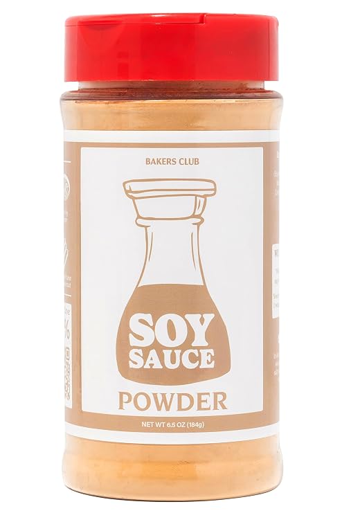 Soy Sauce Powder 6.5oz - Dehydrated Savory Umami Rich Flavor - Umami, Dry Rubs, Spice Blends, Soups, Stews & Dressings - Culinary Creations - Convenient and Versatile Powdered Form - Bakers Club