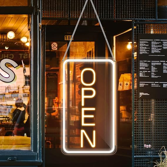16"x 9" Ultra Bright LED Neon Open Signs for Business, 12V Open Neon Sign, Electric Light up Signs