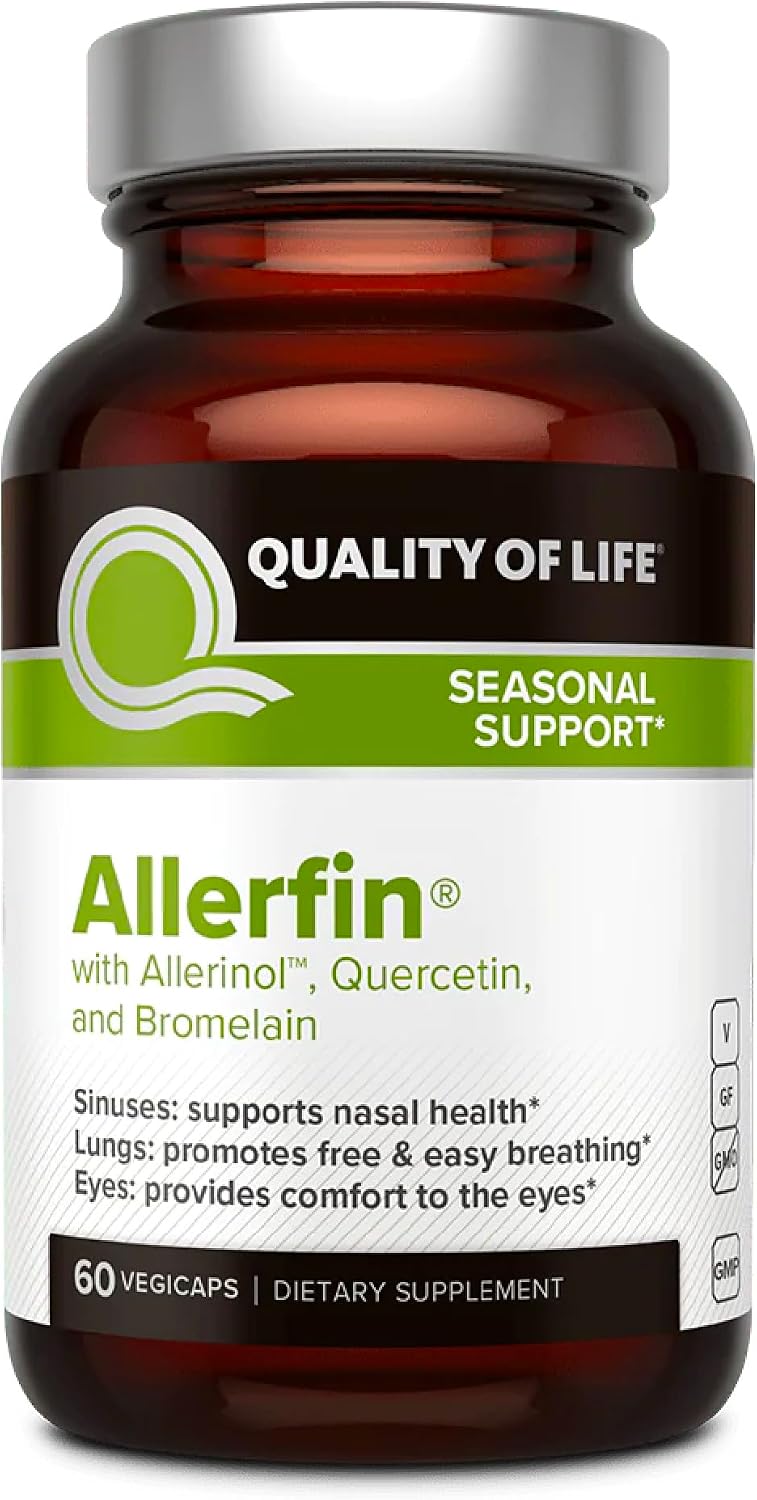 Premium Sinus Relief Supplement – Helps Support Sinus, Nasal, Lung, Seasonal & Allergy Relief - Includes Bromelain, Quercetin, Stinging Nettle & Allerinol – 60 Vegetable Capsules
