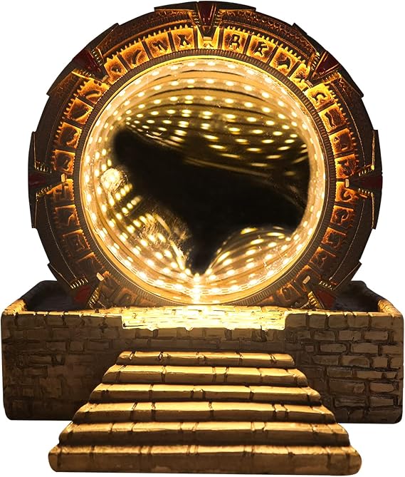 Starlight-gate Ring Mirror Time Tunnel Infinity Mirror Modelling 3D Night Light LED Table Lamp Collectable Gift Gaming Sculpture Home Decor (Led Light)