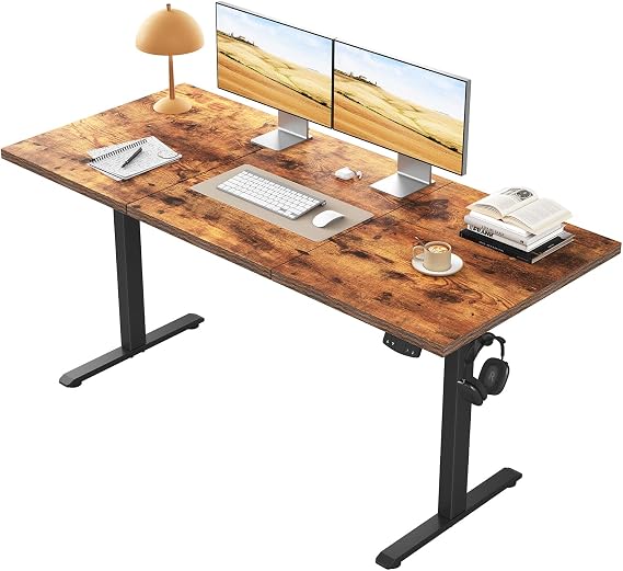 Klicelor Height-adjustable desk 150 x 60 cm with 2 storage spaces