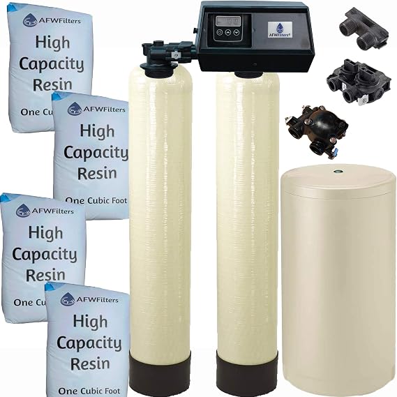 Abundant Flow Water WS-64k-91SXT 64k-91sxt dual tank softener Almond