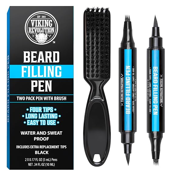 Viking Revolution Beard Pencil Filler Pen - Black - 2 Pack