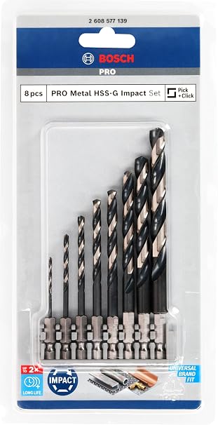 Bosch Accessories 2608577139 matkap seti dahil '''' Impact Control HSS 8 adet, 0 W, 0 V