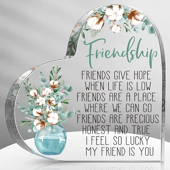 Friendship Gift for Women Friend Acrylic Heart,Classic