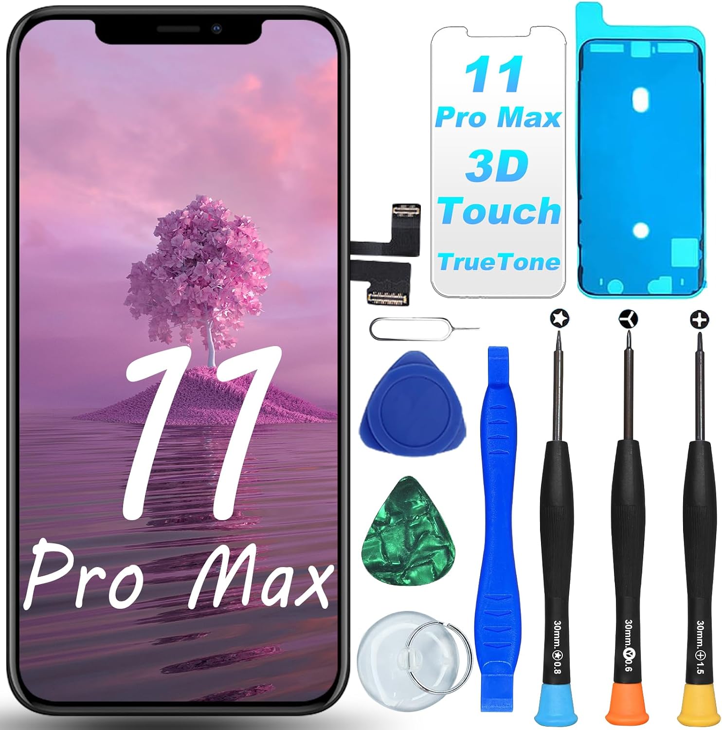 DIGI4U for iPhone 11 Pro Max Screen Replacement 3D Touch TrueTone Retina LCD, with Repair Tool Kit for iPhone 11 Pro Max Display Digitizer AssemblyA2218, A2161, A2220