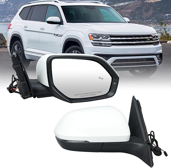 Passenger Side Mirror Compatible with Volkswagen Atlas 2018-2024 6+2 Pins