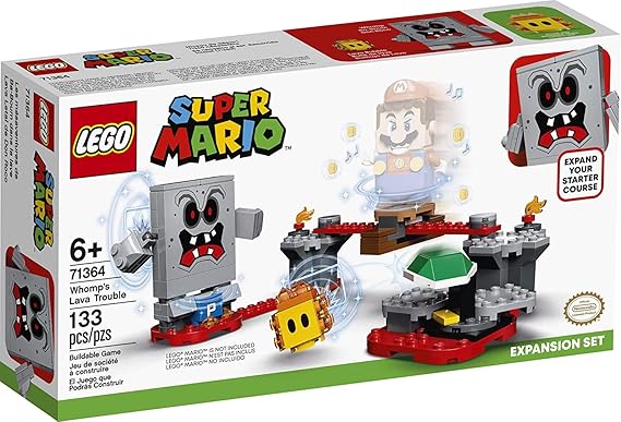 LEGO Super Mario Whomps Lava Trouble Expansion Set 71364 Building Kit; Toy for Kids to Enhance Their Super Mario Adventures with Mario Starter Course (71360) (133 Pieces)