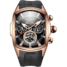 REEF TIGER Sport Watches for Men Rose Gold Tone Tourbillon Wrist Watches Rubber Strap RGA3069 RGA3069-PBB