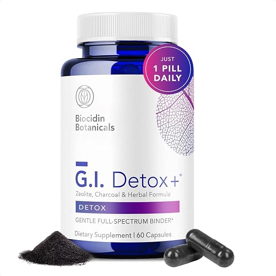 Biocidin GI Detox+ Binder Supplement, Toxins Cleanse Support, 60 Count