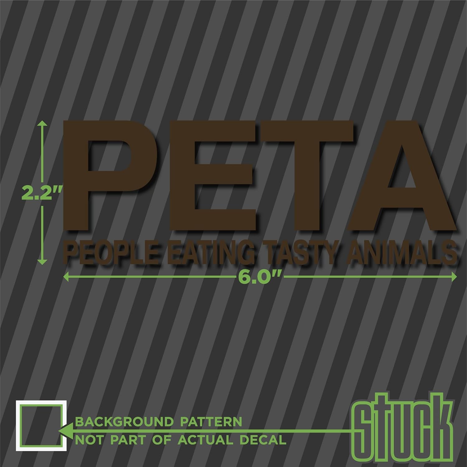 PETA People Eating Tasty Animals - 6 x 2.2 - Vinyl Decal Sticker die-Cut Funny