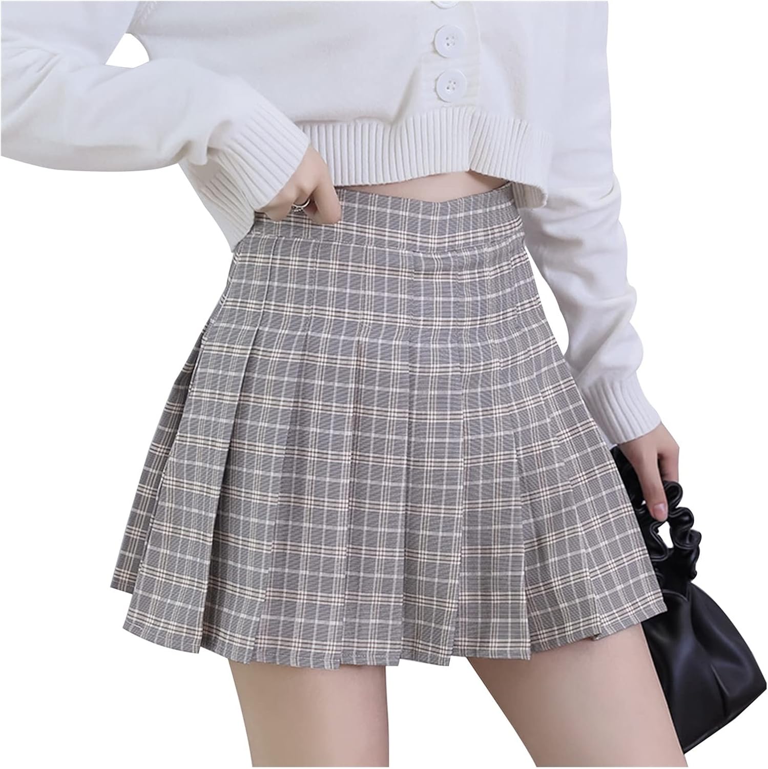 ZZSRJ Women's Summer Bottoming Pink Plaid Mini Skirt High Waist Pleated Skirt Women's Sports Training Skirt Uniform Tennis Skirt Color : G, Size : Medium