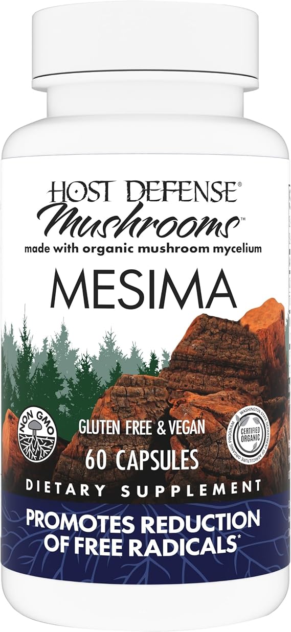 Host Defense Mesima Capsules - Herbal Antioxidant Activity & Immune System Support Supplement - Mushroom Supplement to Support Balanced Immune Response - 60 Capsules (30 Servings)* | Herbal Antioxidant Activity and Immune System Support, Mushroom Supplement to Support Balanced Immune Response, 30 Servings