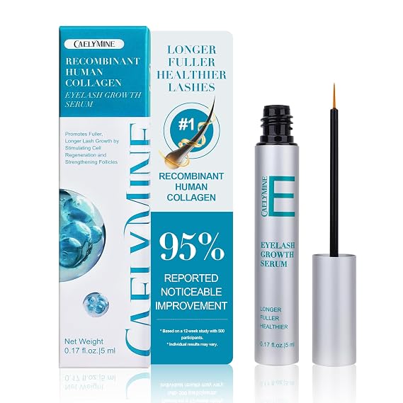 Natural Eyelash Growth Serum (0.17fl.oz / 5ml) - Premium Lash Enhancer for Longer, Thicker, Fuller Lashes - Strengthens & Conditions Lashes - Safe & Effective Formula for Visible Results in 2 Weeks