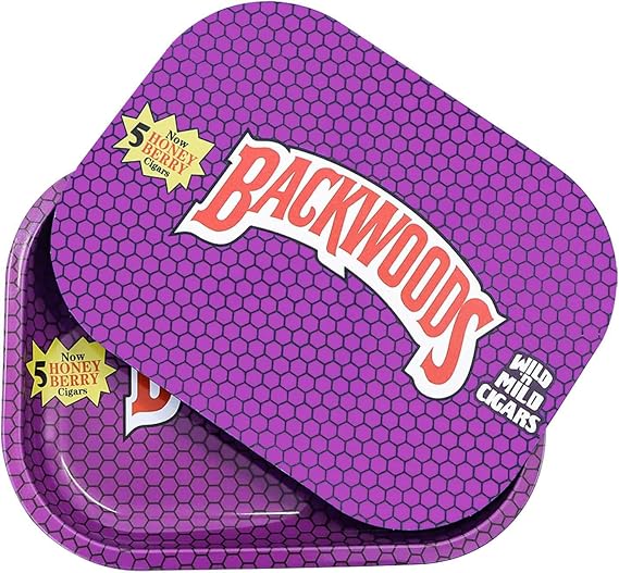 Rolling Tray with Magnetic Lid - Small Metal Rolling Tray with Spill Proof Cover - Serving Tray - Perfect Storage for Home or On-The-Go - 7'' x 5.5'',Purple