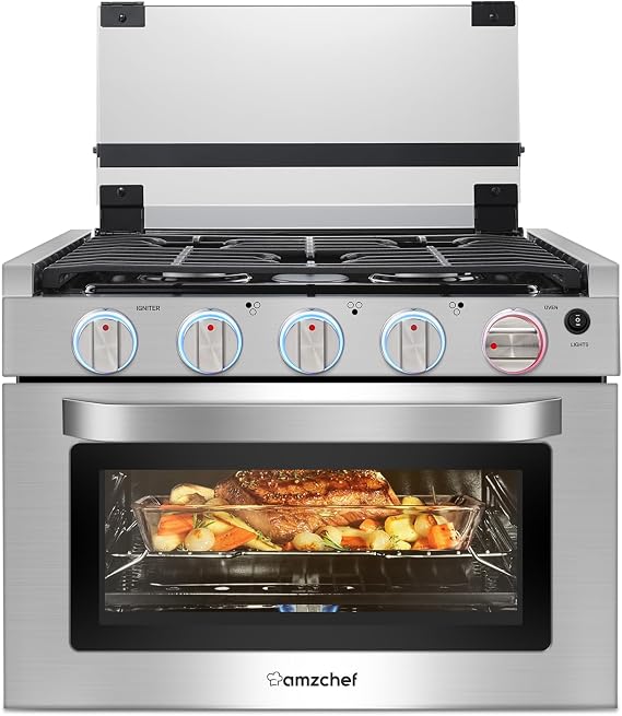 AMZCHEF 17 Inch RV Gas Range, 3 Burner Propane Stove for RV/Camper/Trailers