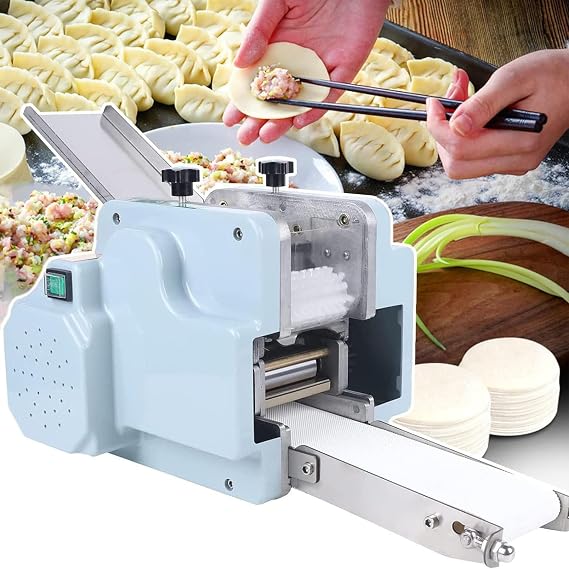 Electric Dumpling Wrapper Maker Automatic Wonton Maker Machine Dough Processing Machine,Commercial Dumpling Skin Machine with 1 Mold for Wonton Ravioli Pierogi, 40 Pcs/Min