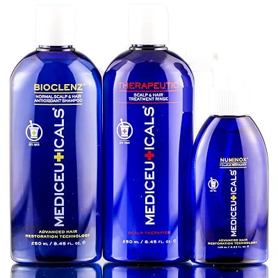 Mediceuticals Normal or Dry Scalp Kit for Men, Includes Shampoo, Conditioner, and Numinox Follicle Revitalizer - Advanced Hair Restoration Technology, 4 Piece Set