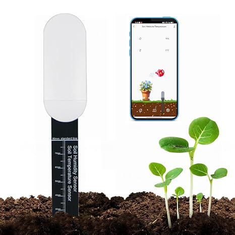 Smart Soil Moisture Meter: Zigbee Soil Moisture Sensor with App Control, Historical Record, Soil Tester with Moisture/Temperature Sensor, Tuya Zigbee Hub Required, Soil Meter for Garden, Plants