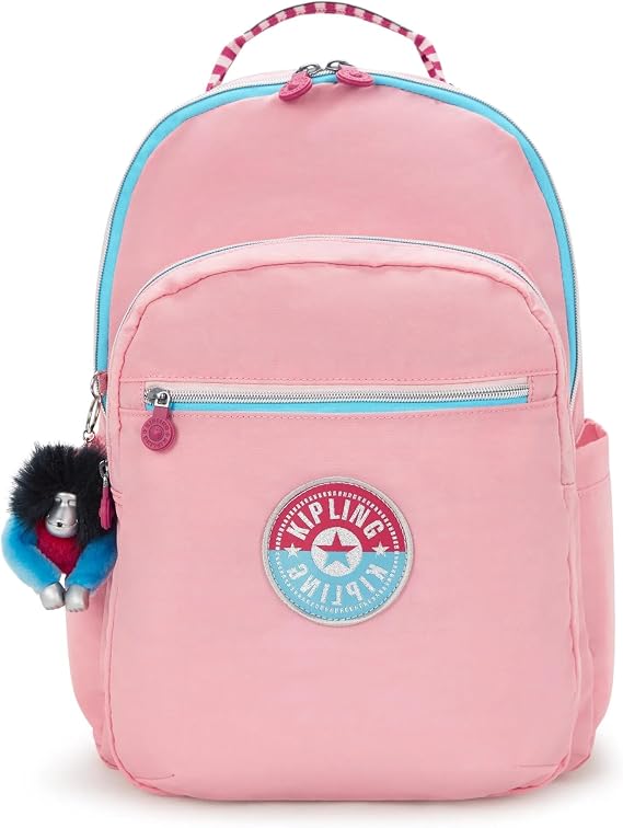 Kipling Women's Seoul 15" Laptop Backpack, Durable, Roomy with Padded Shoulder Straps, Built-in Protective Sleeve, Coral Sea C, 12.75''L x 17.25''H x 8''D, Seoul 15" Laptop Backpack, Durable, Roomy