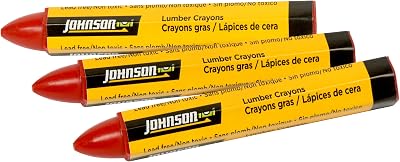 Johnson Level & Tool 40-0652 Red Lumber Crayons - 3Pack