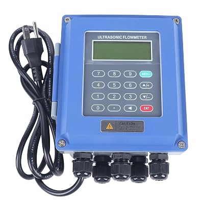 Ultrasonic Flow Meter, TUF-2000B Digital Wall Mounted Ultrasonic Liquid Flowmeter Tester IP67 Protection with TS-2 Transducer & TM-1 Transducer for Pipe Size DN20~DN100mm or DN50~DN700mm