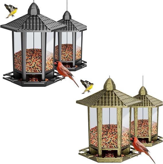 Birdream 4 Pack Bird Feeders for Outdoor Hanging