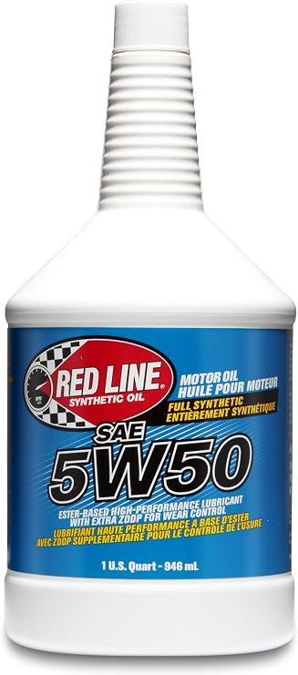 Red Line 11604 SAE 5W50 Fully Synthetic Motor Oil - 1 Quart (12 Pack)