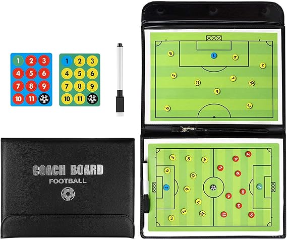 VolksRose Soccer Coaching Board, Soccer Tactics Board with Magnets and Marker Pen, Magnetic Soccer Coach Board, Soccer Dry Erase Coaching Board Coaches Clipboard, Coach Training Equipment Coach Gift