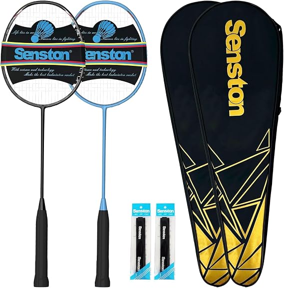 Senston N80 Carbon Fiber Badminton Racket 79g Lightweight 2-Player Set