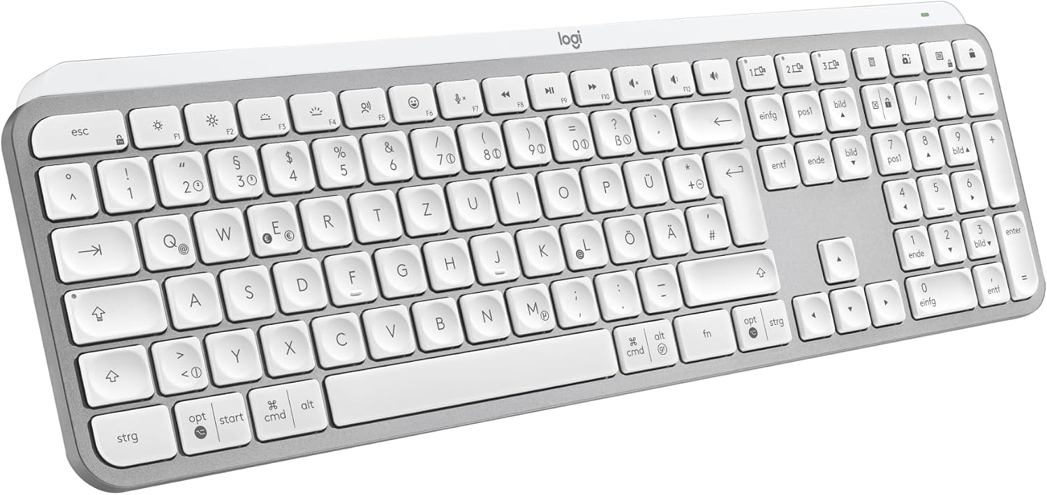 logitech mx keys s de - 920-011566 light gray bluetooth