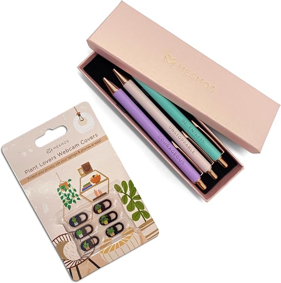 Cute Webcam Covers Bundled with Inspire Pen Set of 3 - Daily Office Essentials