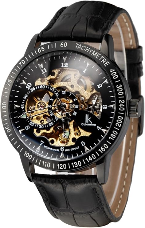 Alienwork IK Automatic Watch Men Women Skeleton Glass Base