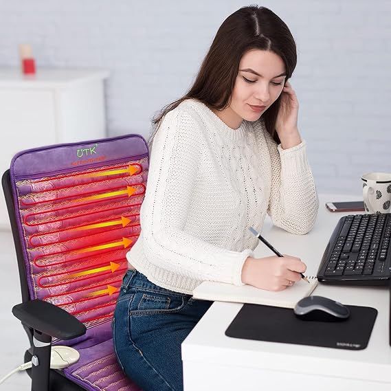 UTK Far Infrared Heating Pad for Sciatica, Amethyst Chair Mat, 40x18 in