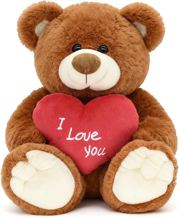 HWD "I Love You 10 Inch Teddy Bear Stuffed Animal, Soft Plush Bear Doll